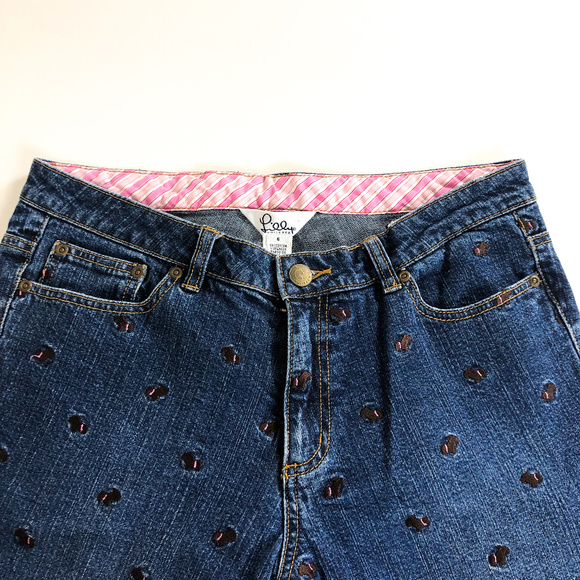 VTG Lilly Pulitzer Scottie Pup Embroidered Jeans - Picture 2 of 8